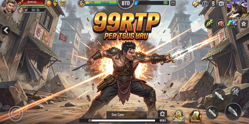 Tangkapan layar menunjukkan aksi intens dalam permainan 99RTP.