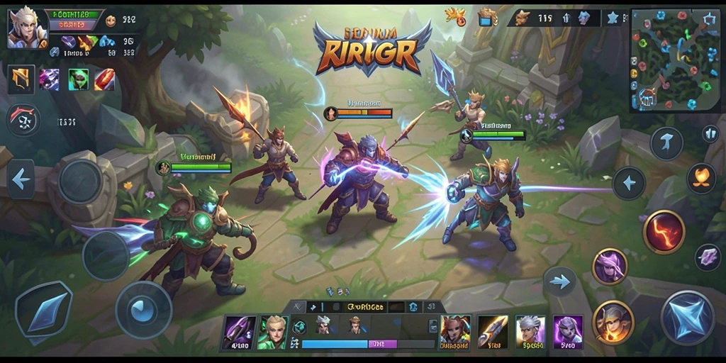Screenshot gameplay CERI123 dengan pertarungan tim yang seru.