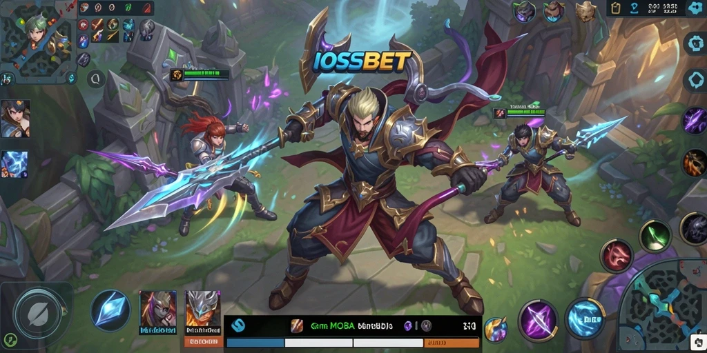 Screenshot menampilkan aksi seru dalam permainan MOBA IOSBET.