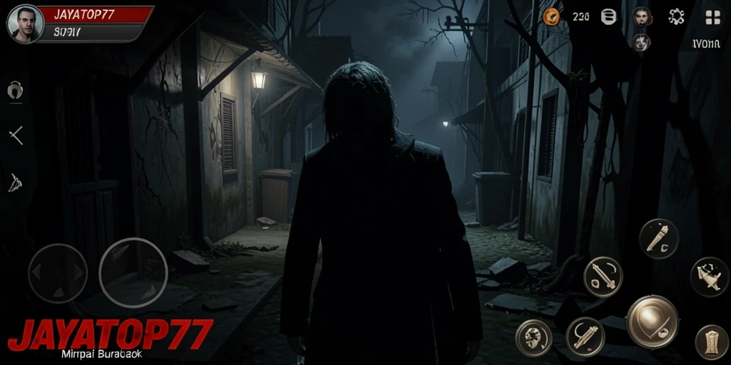 Screenshot utama menampilkan momen mencekam dalam JAYATOP77.
