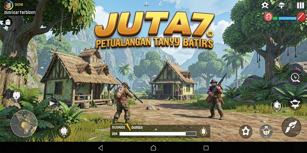 Tangkapan layar gameplay JUTA7 menampilkan dunia terbuka yang menakjubkan.