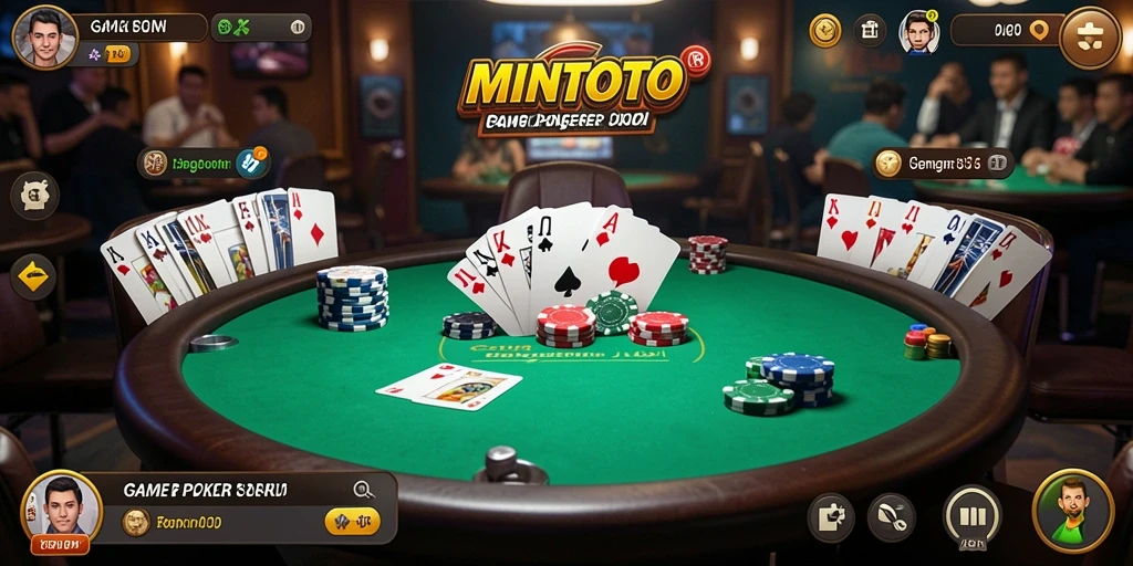 Tampilan menarik dari gameplay Poker di MINTOTO.