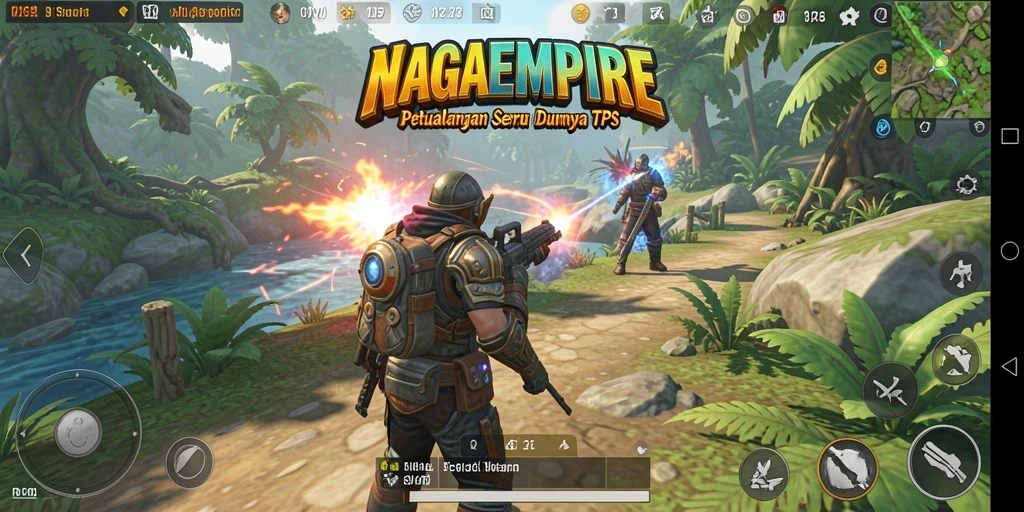 Tampilan penuh aksi gameplay TPS NAGAEMPIRE dengan grafis menakjubkan.