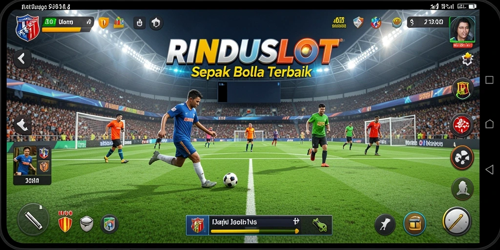 Tampilan menarik dari gameplay RINDUSLOT yang menghadirkan aksi sepak bola.