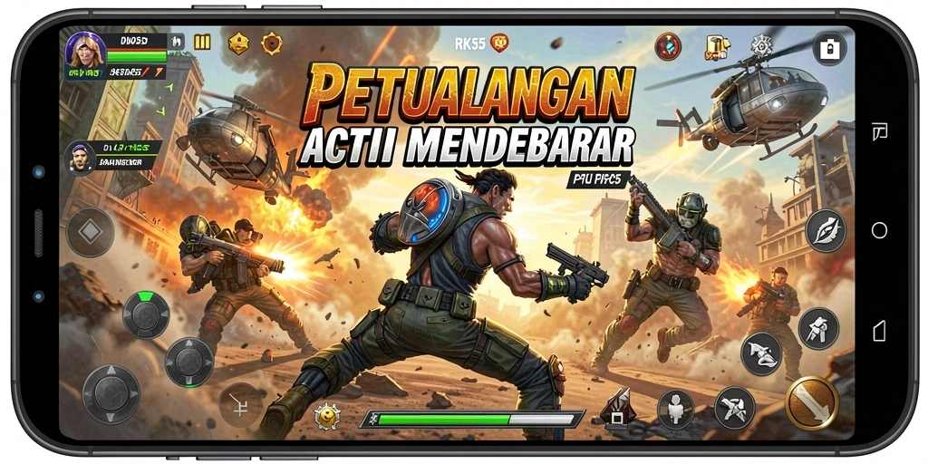 Tampilan gameplay RK55 yang seru dan menegangkan.