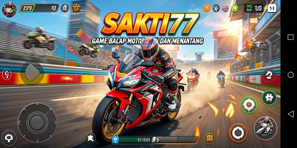 Gameplay balap motor yang menegangkan dalam SAKTI77.