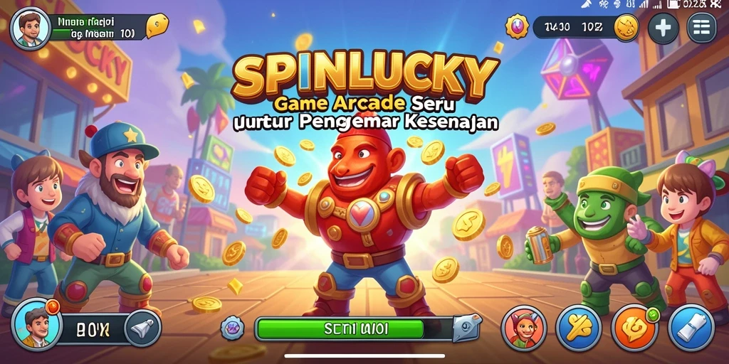 Tampilan seru dari gameplay SPINLUCKY yang mendebarkan.